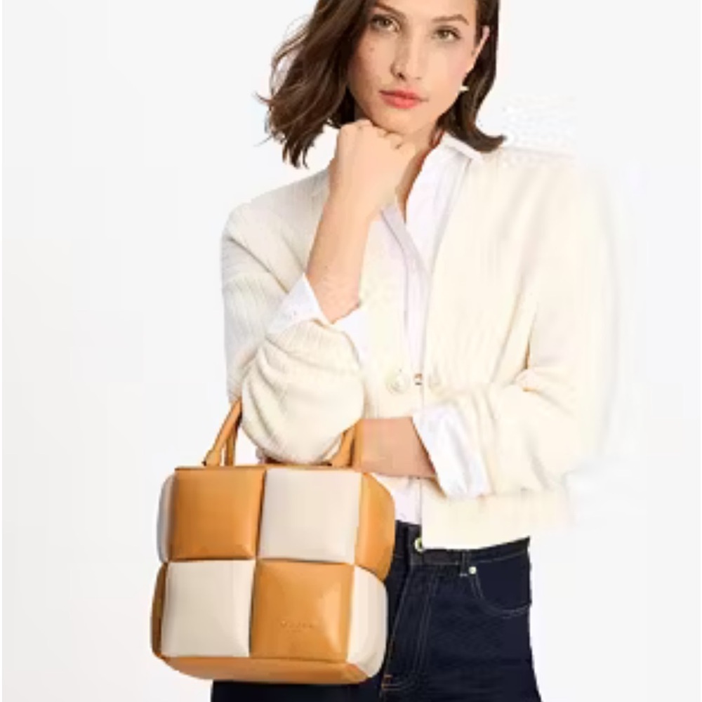 Kate Spade Boxy Colorblocked Tote Satchel Crossbody - Picture 3 of 13